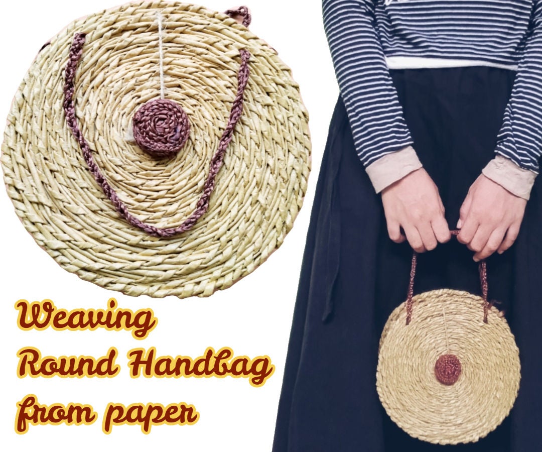 Weaving Round Handbag From Paper