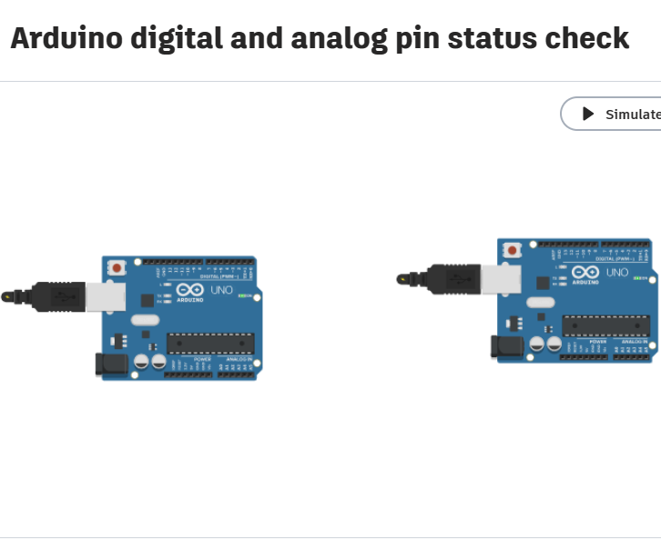 Arduino Digital and Analog Pin Status Check.