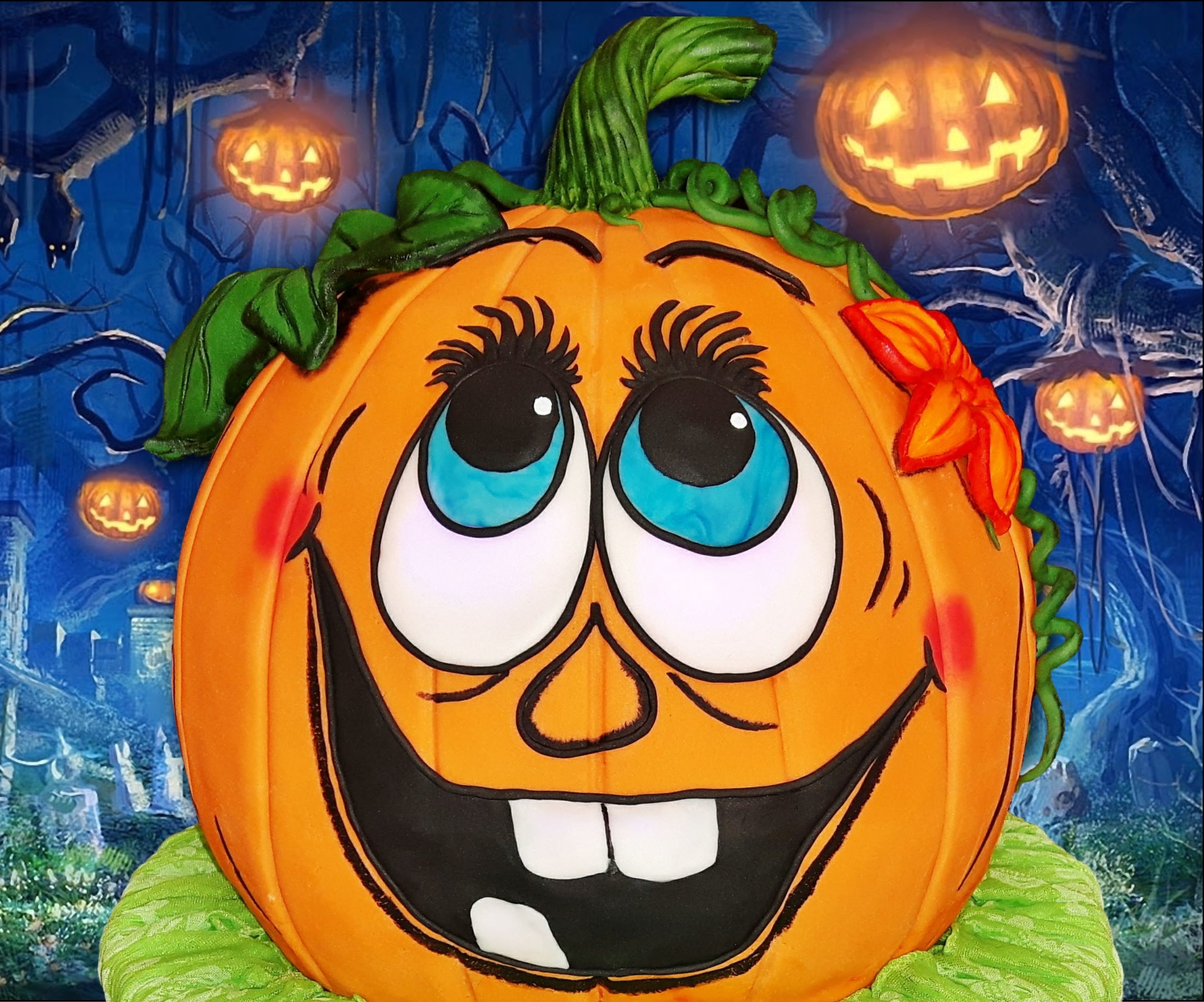 Two-Faced LED Pumpkin Cake