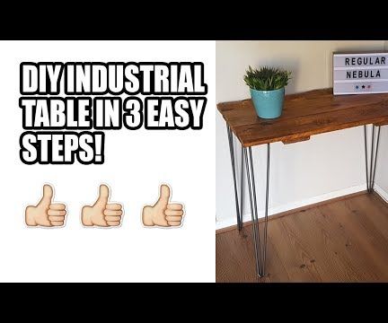 Industrial Table With Hairpin Legs