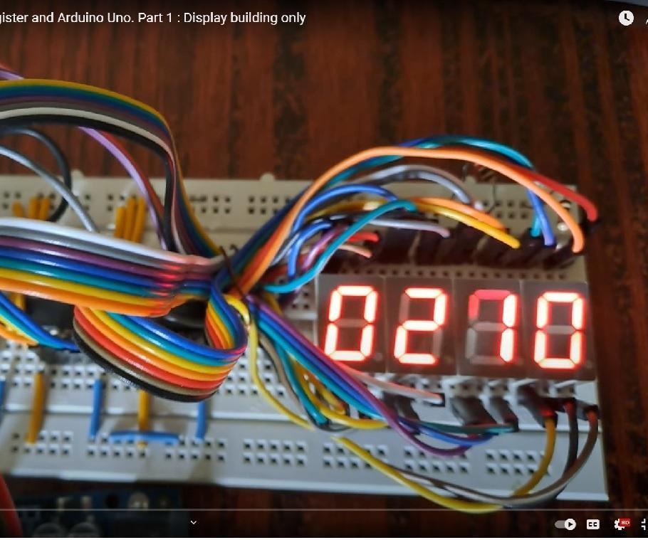 7 Segment Display Driver With CD4094 Shift Register and Arduino Uno. Part 1 : Display Building Only