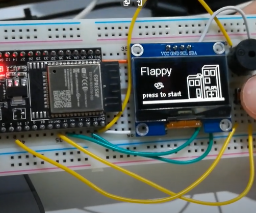 Flappy Bird Game With ESP32 and SH1106 Oled Display