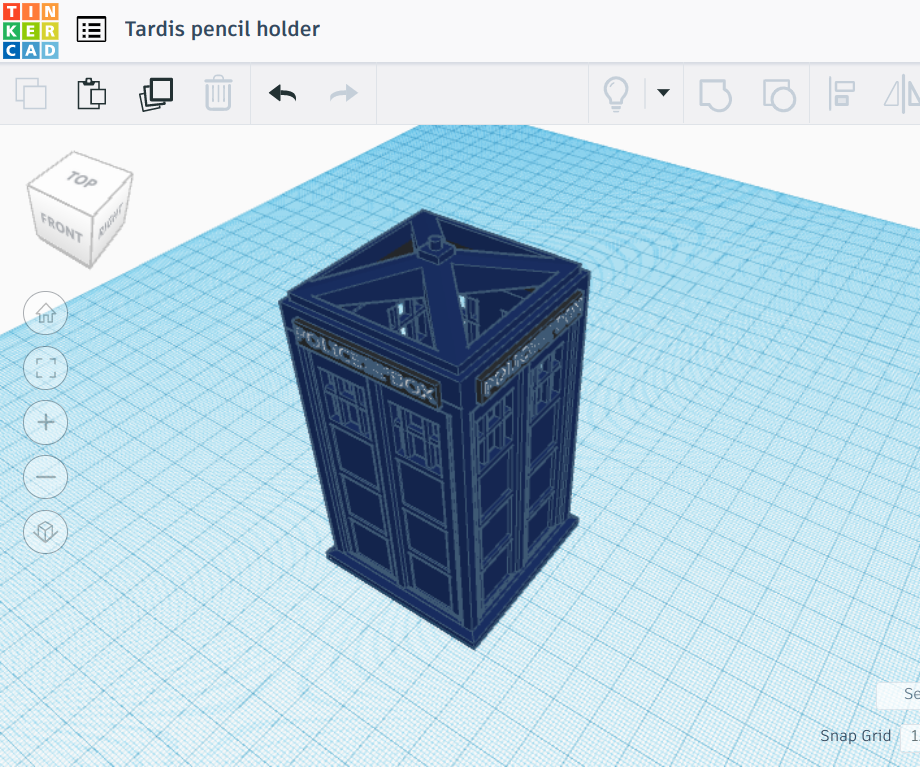 3-D Printable Tardis Pencil Holder