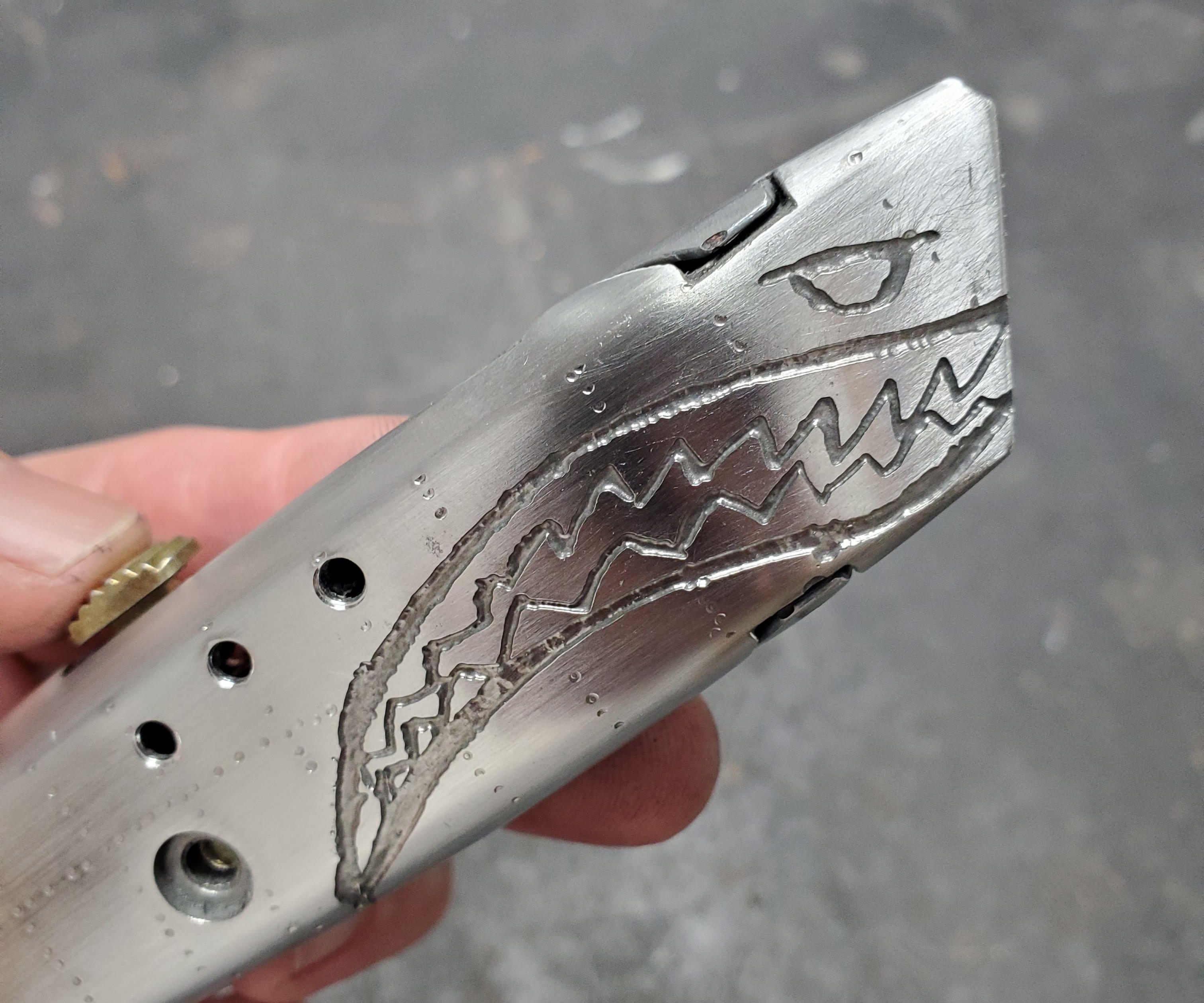 How to Personalize a Utility Knife With Acid Etching