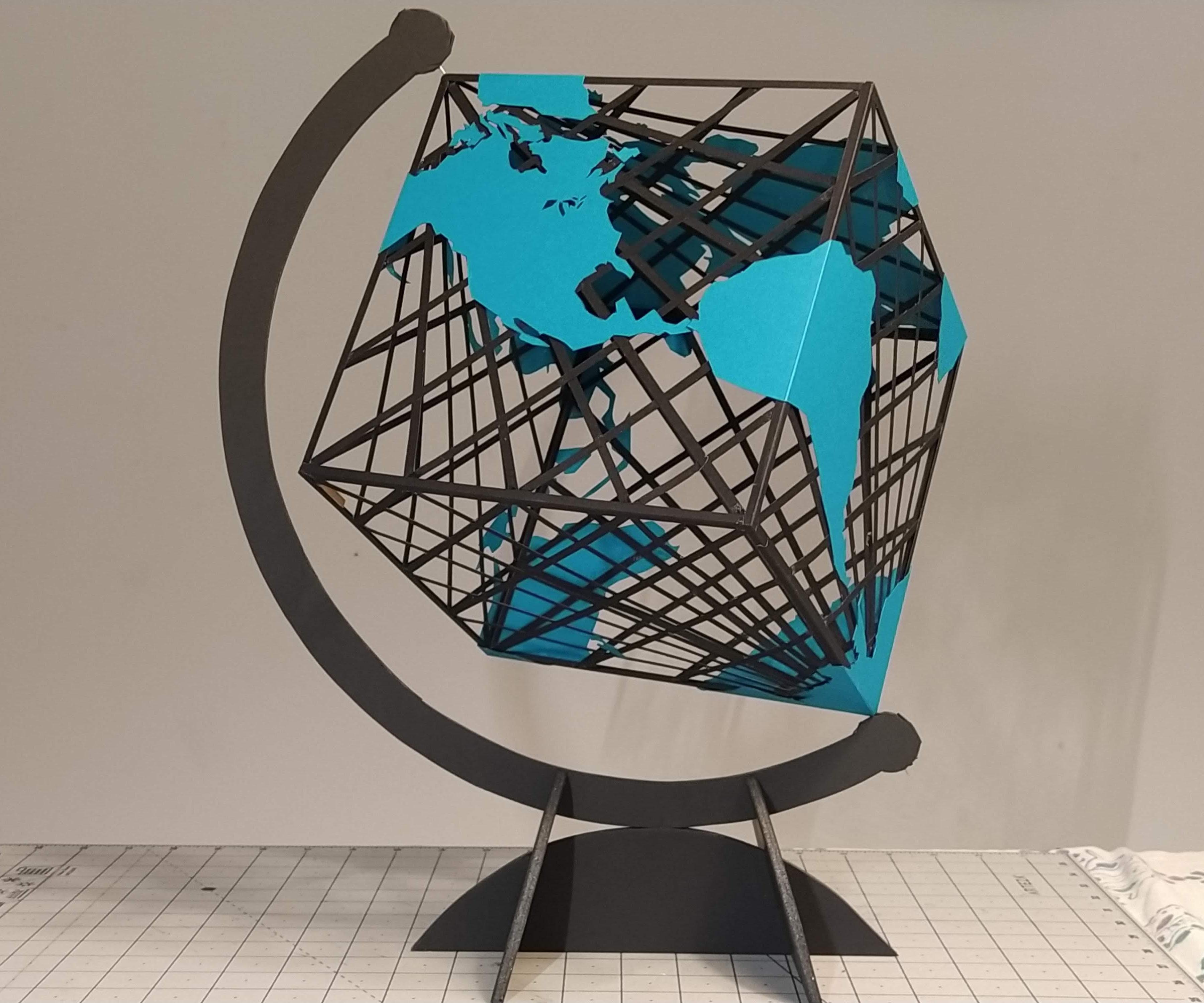 Spinning Paper Cube Globe