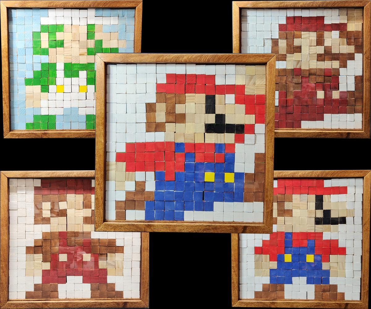8 Bit Mario - 5 Puzzles in 1 With Display Case