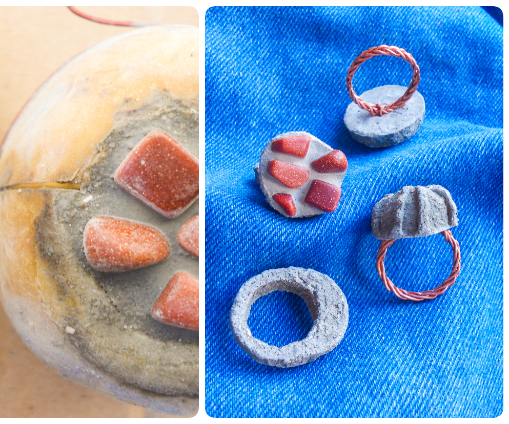 How to Make Molds From Potatoes and Cast Concrete Rings (Jewelries)