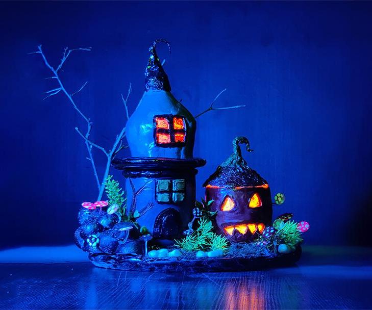 Polymer Clay Eerie Garden Halloween Decoration. 👻