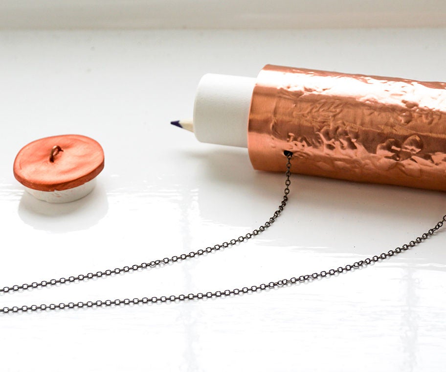 DIY Clay & Copper Container NECKLACE | Keep a Pen & Paper in Your Pendant!