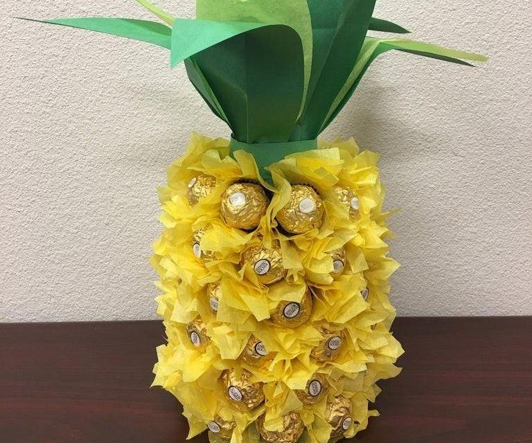 Pineapple Wrapped Bottle of Wine