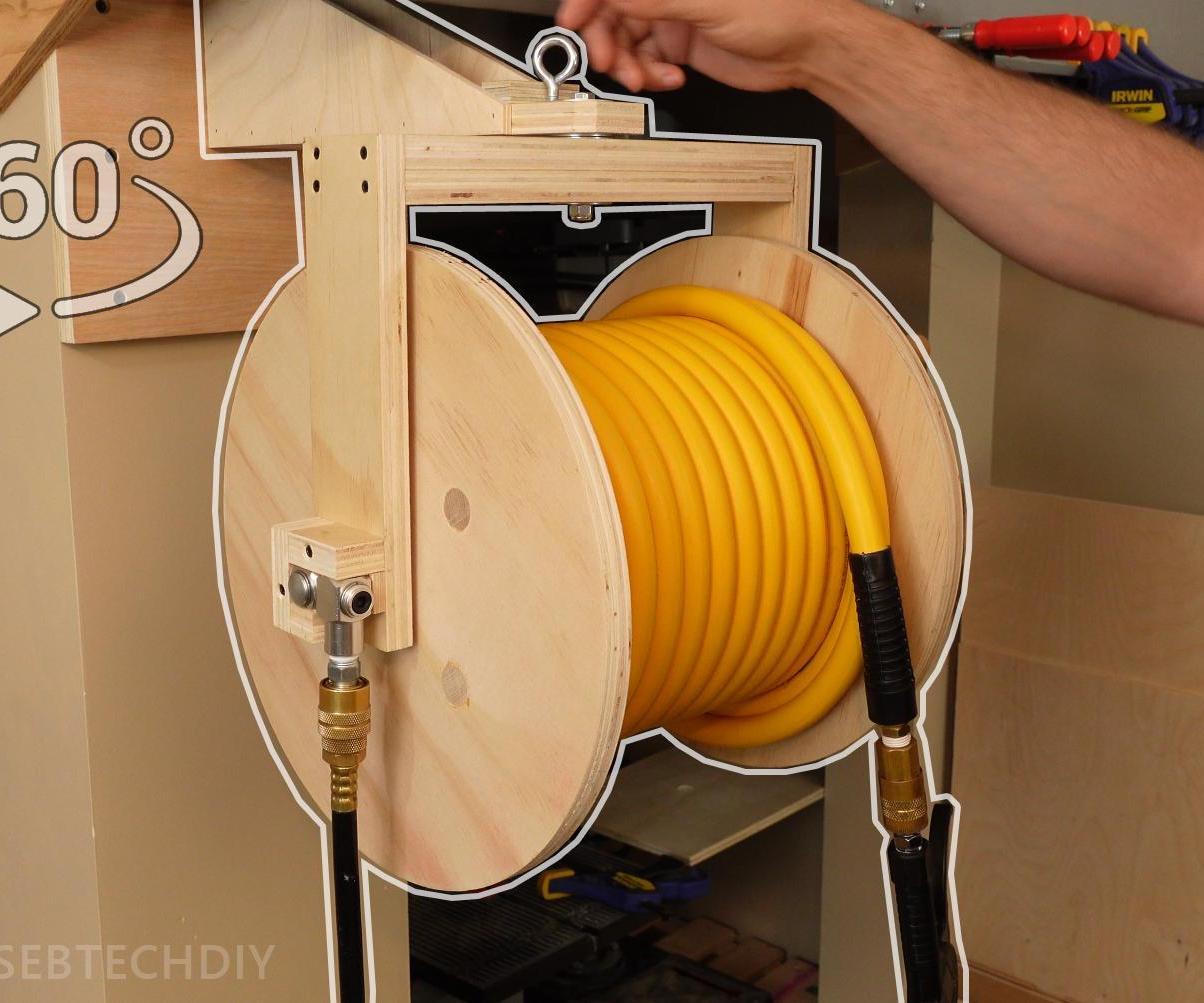 Air Hose Reel From Plywood / 360° Swivel