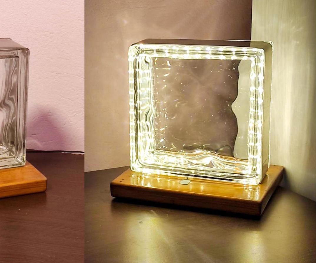 Diy Vintage Led Lamp From Glass Brick