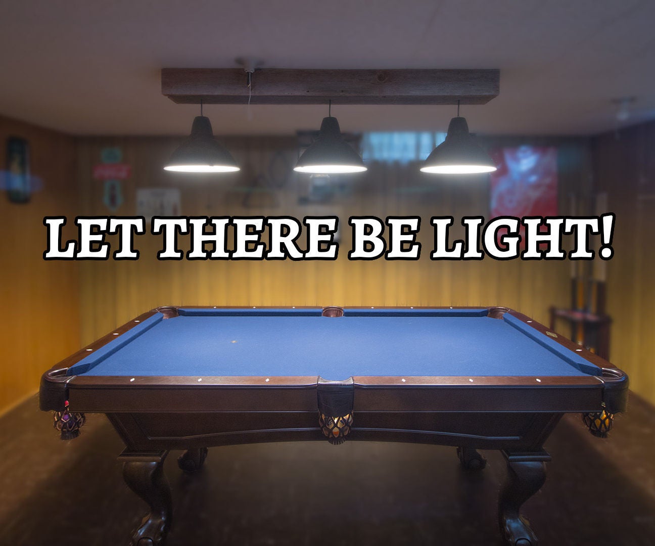 Farmhouse Rustic Pool Table Light With Recycled/Reclaimed Materials