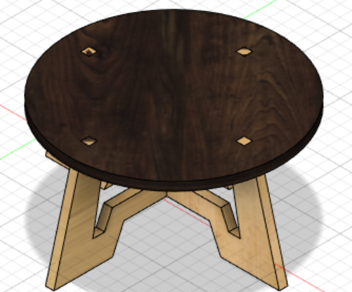 PC2-Mesa Circular De Madera Fusion 360