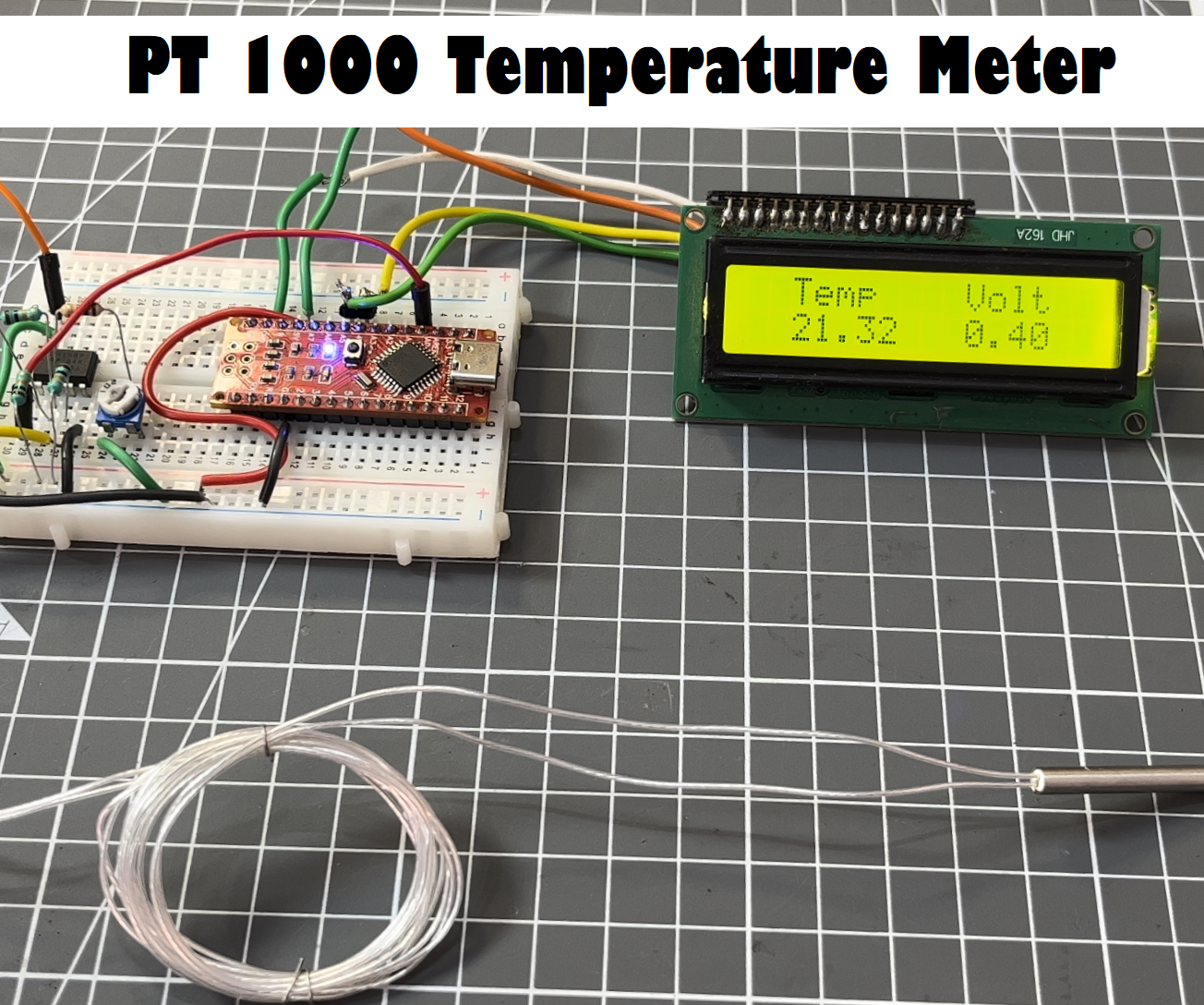PT-1000 Based Temperature Meter -Arduino