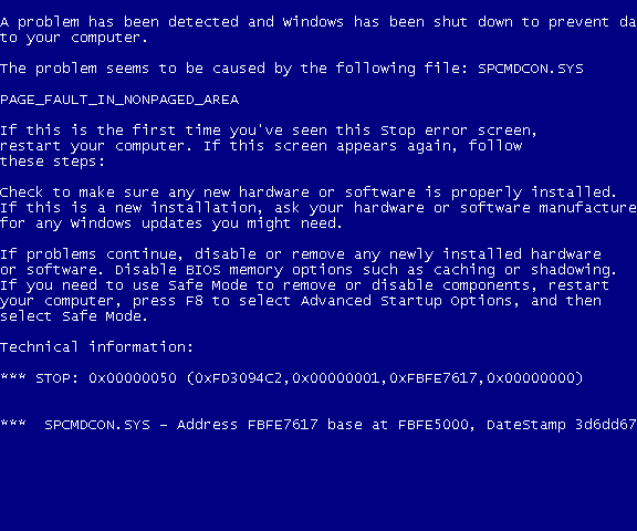 Fake Blue Screen of Death