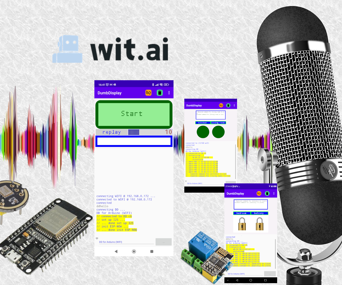 ESP-Now Voice Commander Fun With Wit.ai and DumbDisplay