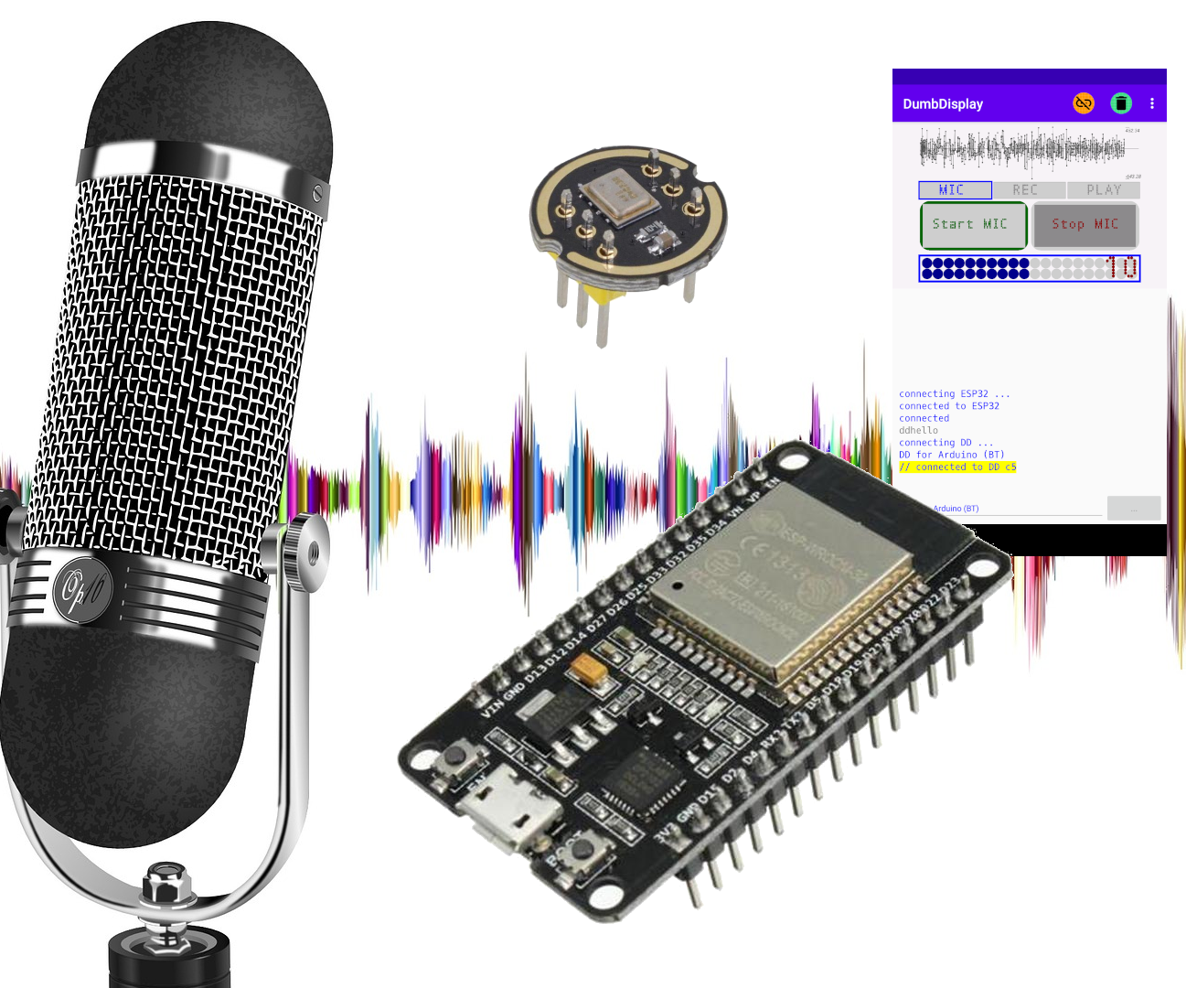 ESP32 Mic Testing With INMP441 and DumbDisplay