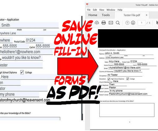 Save Online Fill-In Forms As PDF