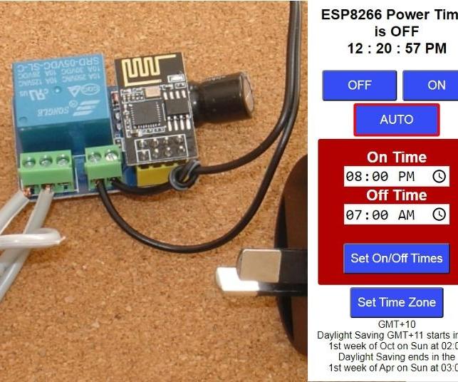 ESP-01 Timer Switch TZ/DST Updateable Without Reprogramming