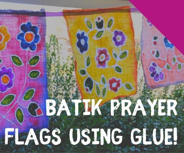 How to Make Batik Style Prayer Flags Using Glue