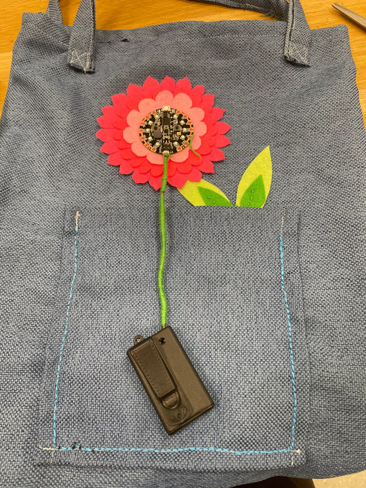 Tote Bag With Adafruit Circuit Playground Expressed Flower Design