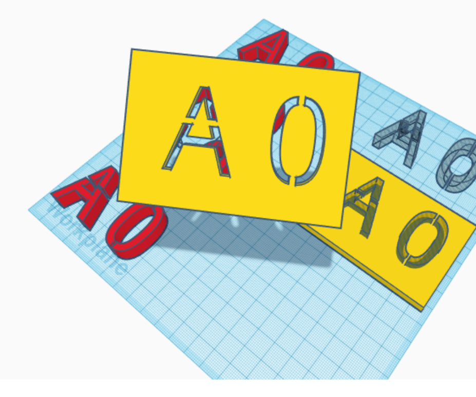 Stencil Lettering in Tinkercad