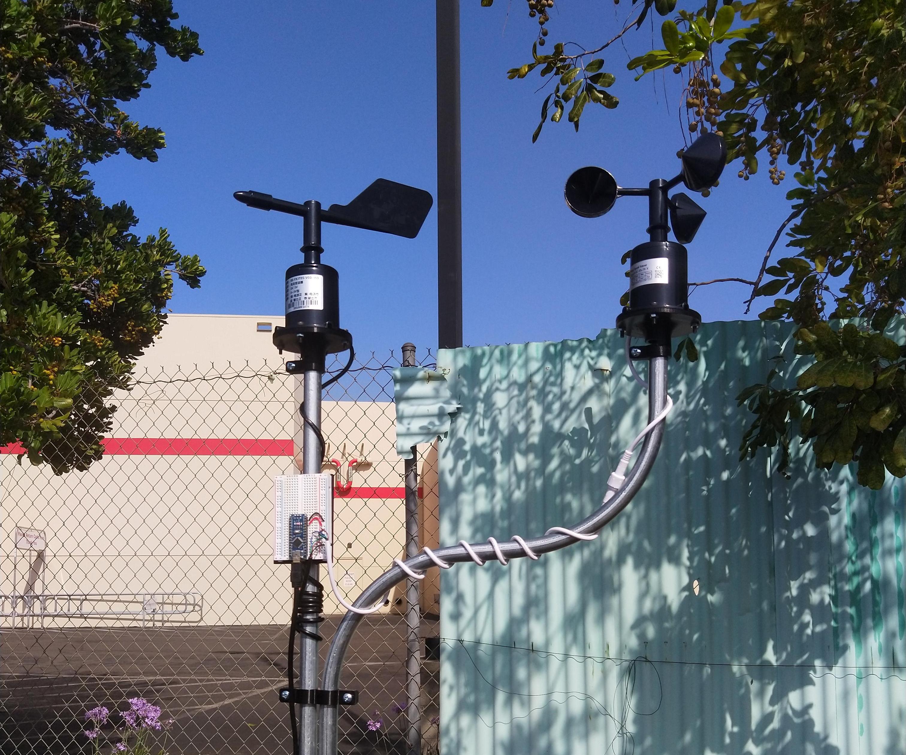 EMT Conduit-Mounted Weather Station Wind Sensors