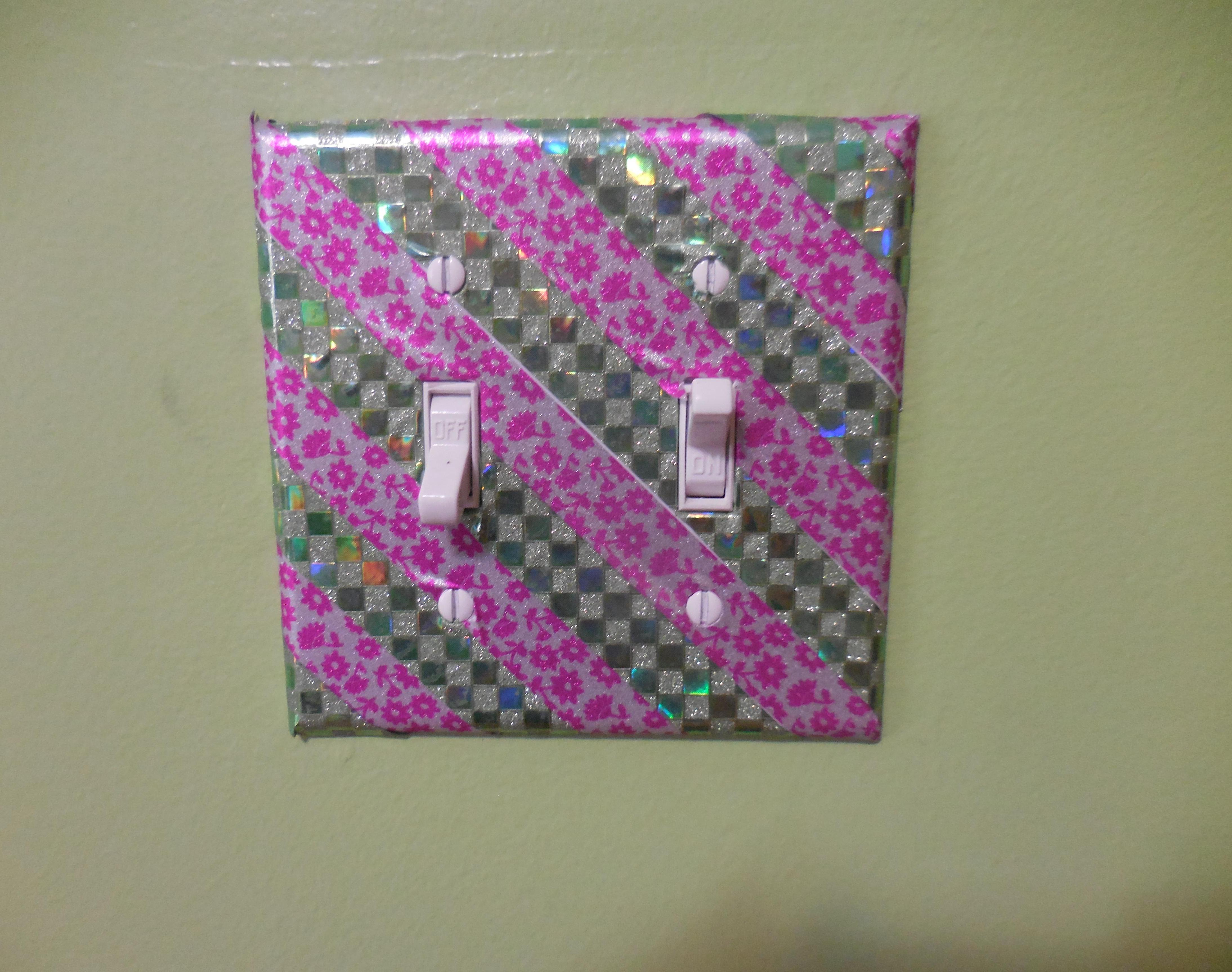 Washi Tape Covered Light Switch Plate