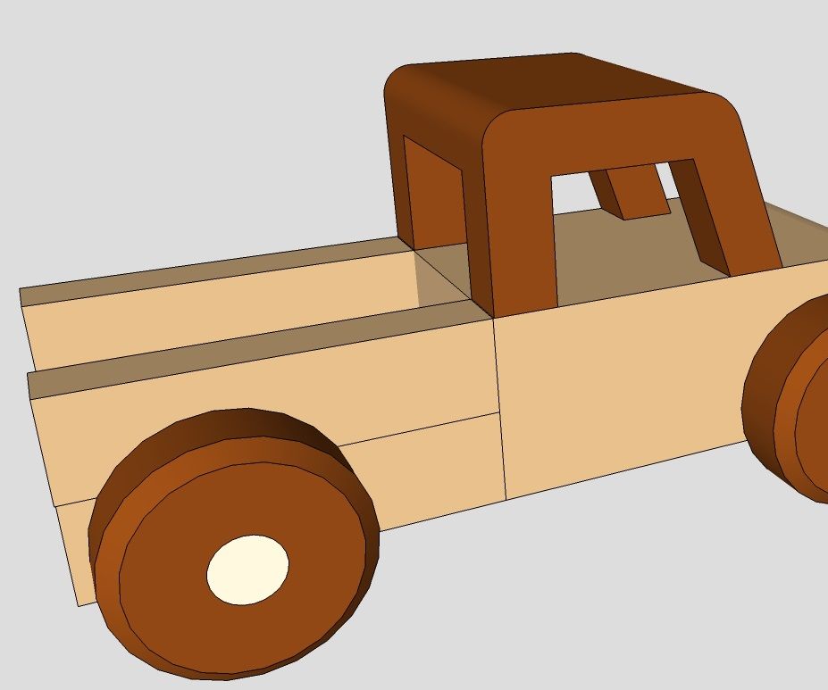 Wood Toy Pickup Truck