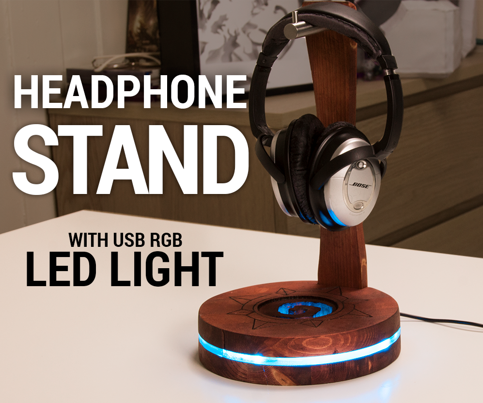 USB Headphone Stand With RGB LED Lighting