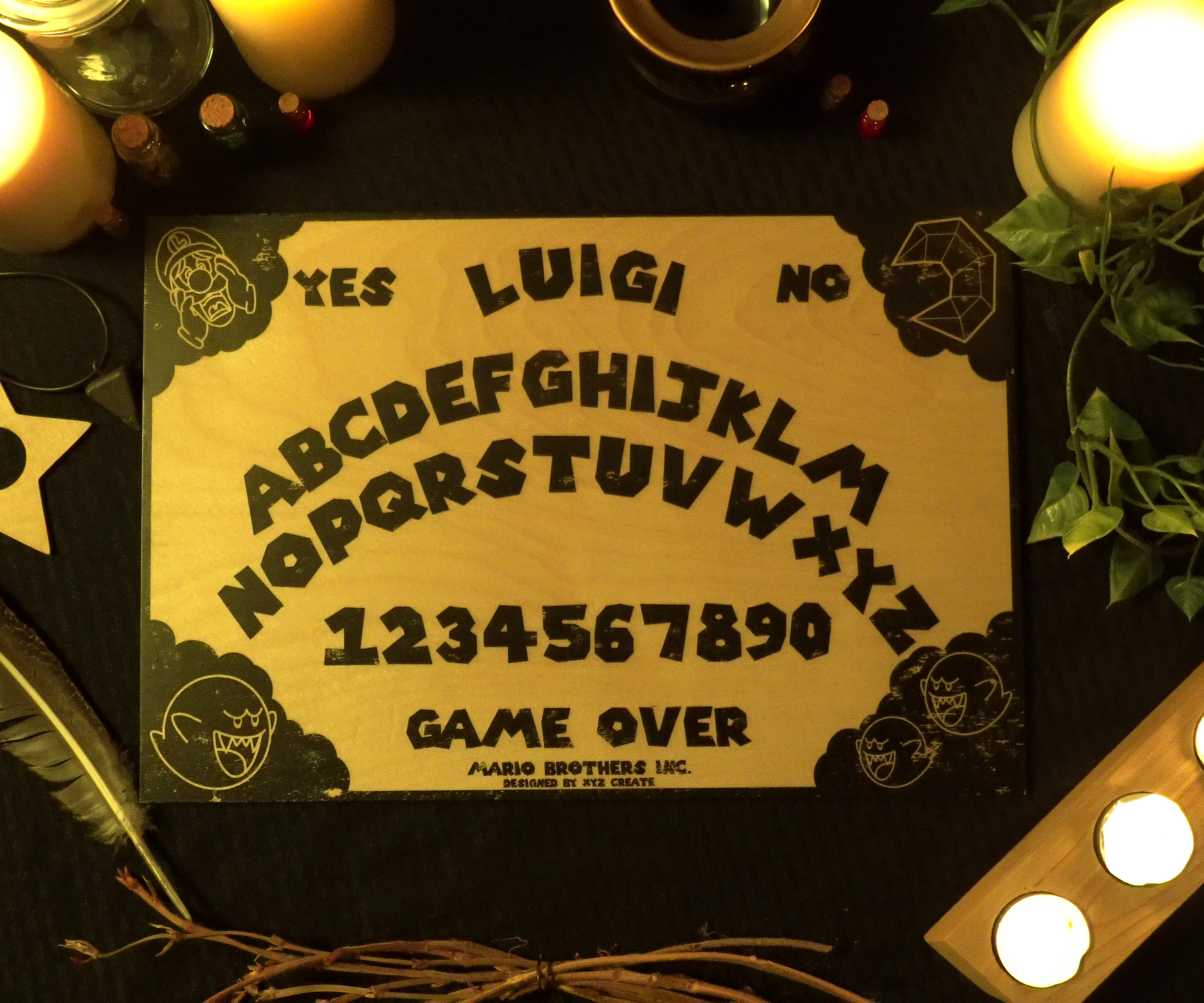 Custom Wooden Ouija Board // Luigi Board