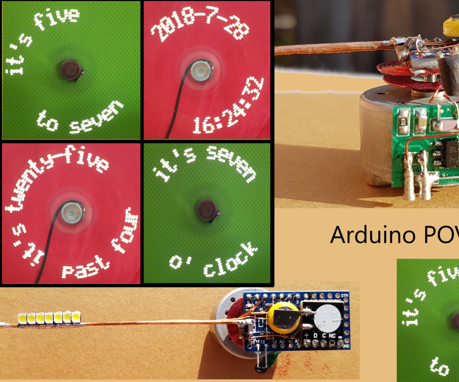 Arduino Wireless Power POV Word Clock 