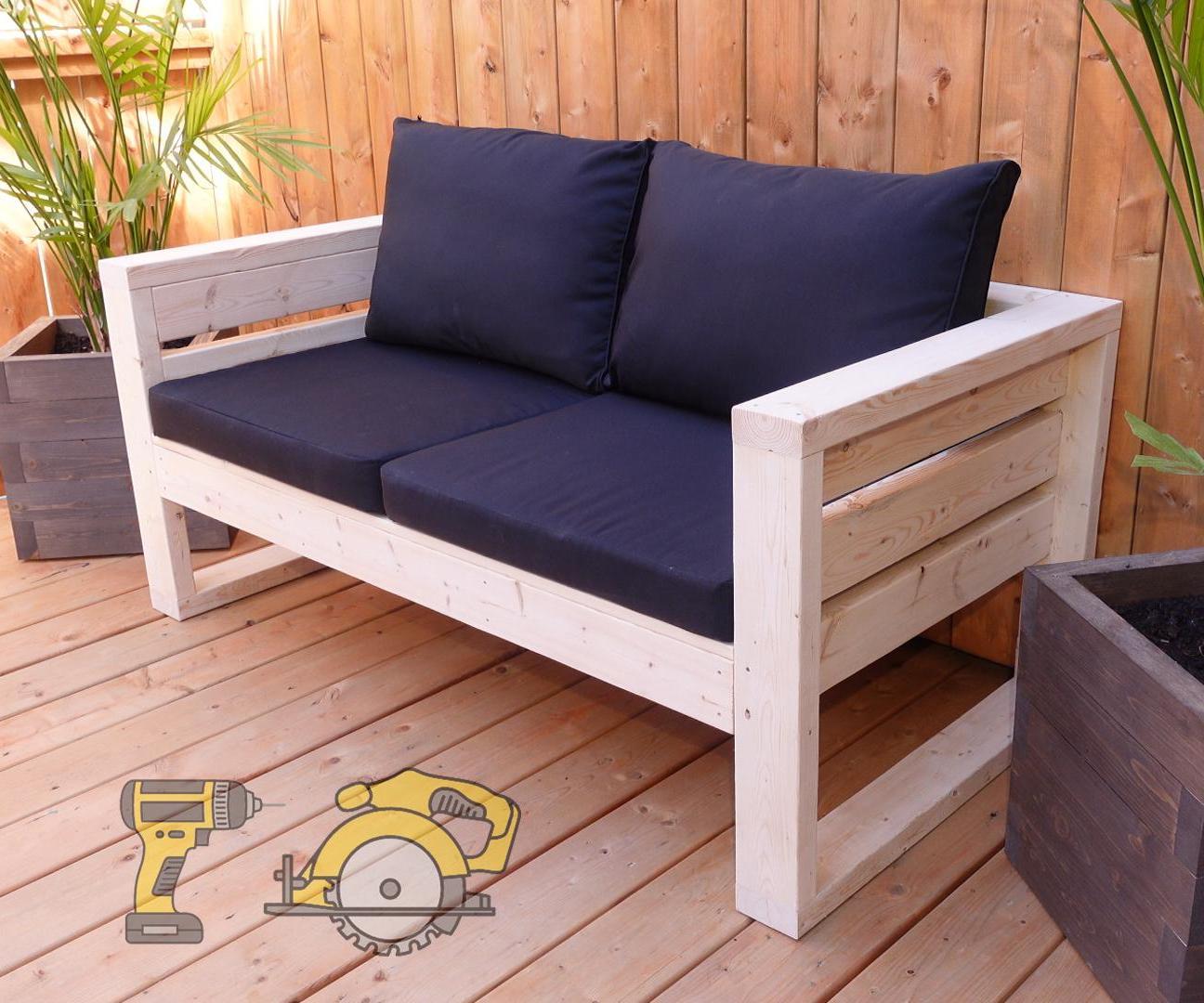 Easy Outdoor Sofa From 2x4s and Two Power Tools!