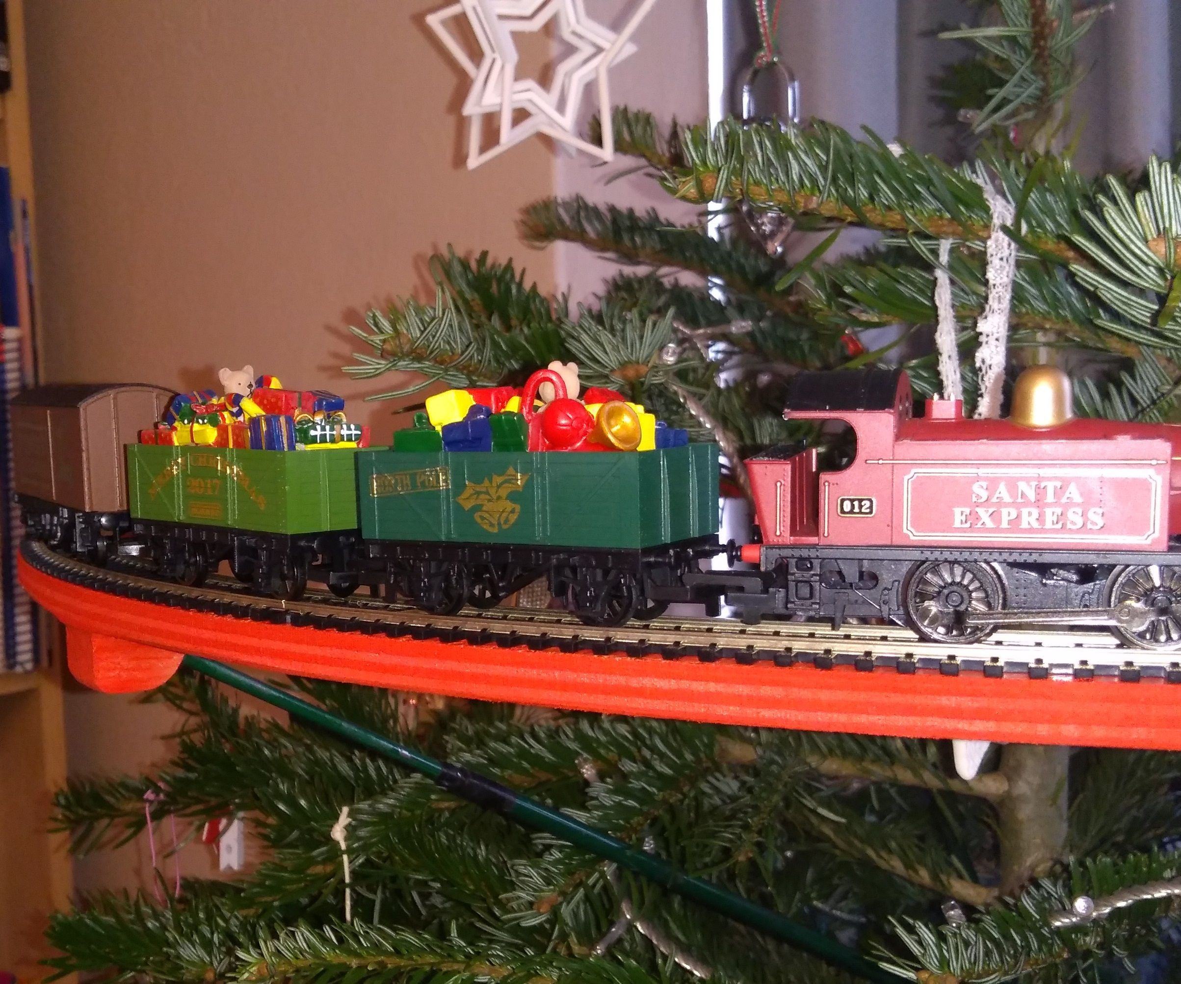 Train in a Christmas Tree