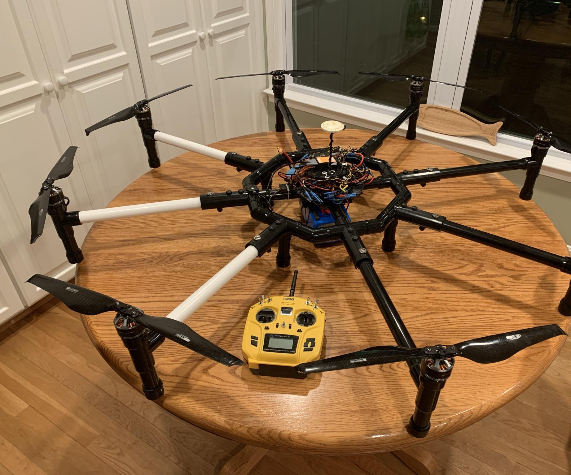 PVC Octocopter Drone Frame With Folding Arms
