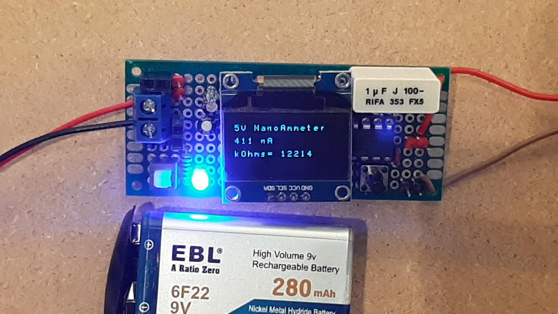 ATtiny85 NanoCurrent Meter With OLED Display