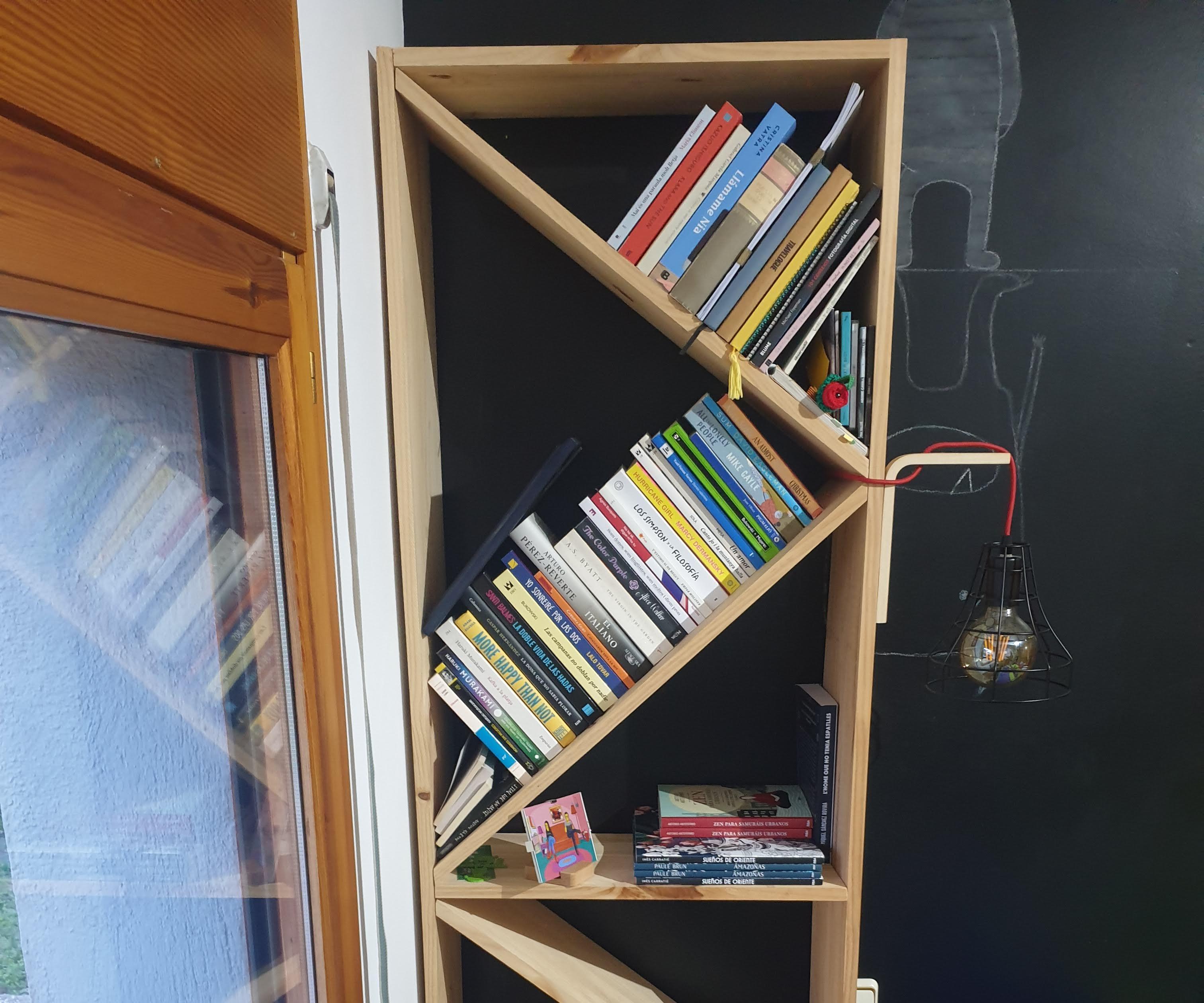 Diagonal Wood Bookshelf