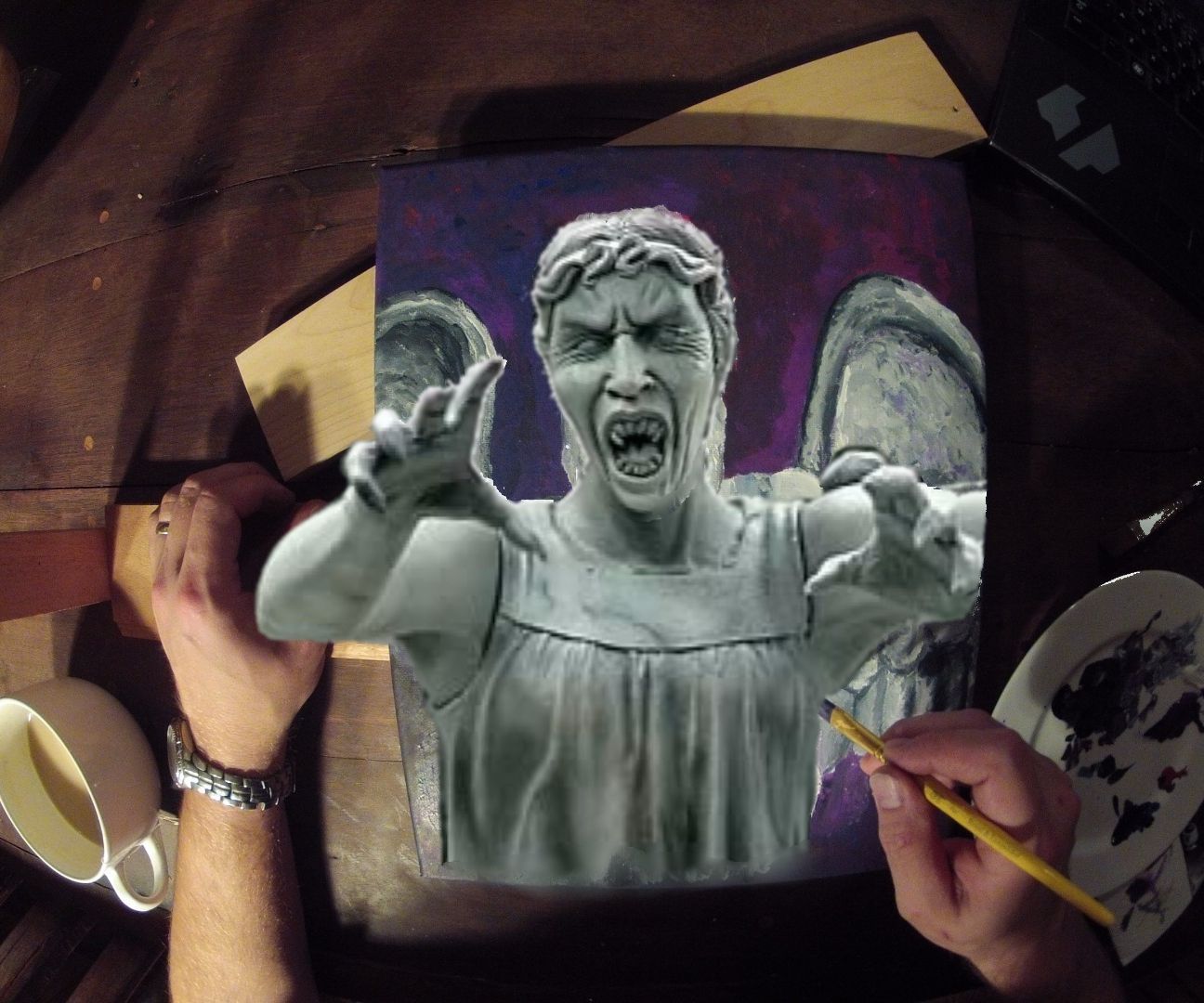 Doctor Who - Weeping Angel Painting Time Lapse...Dont Blink