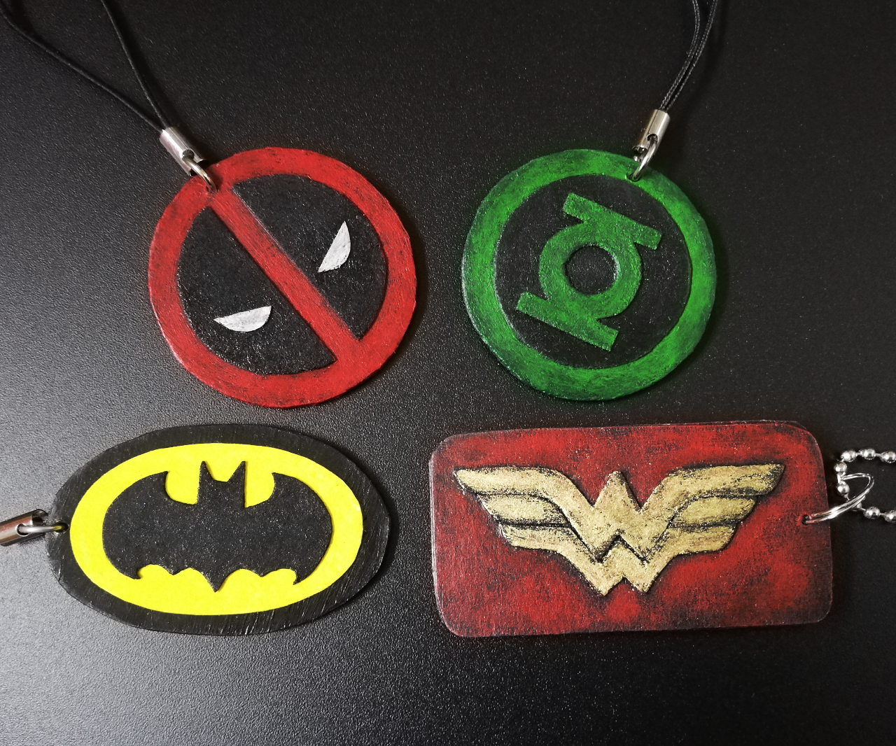 4 Paper Superhero Keychains