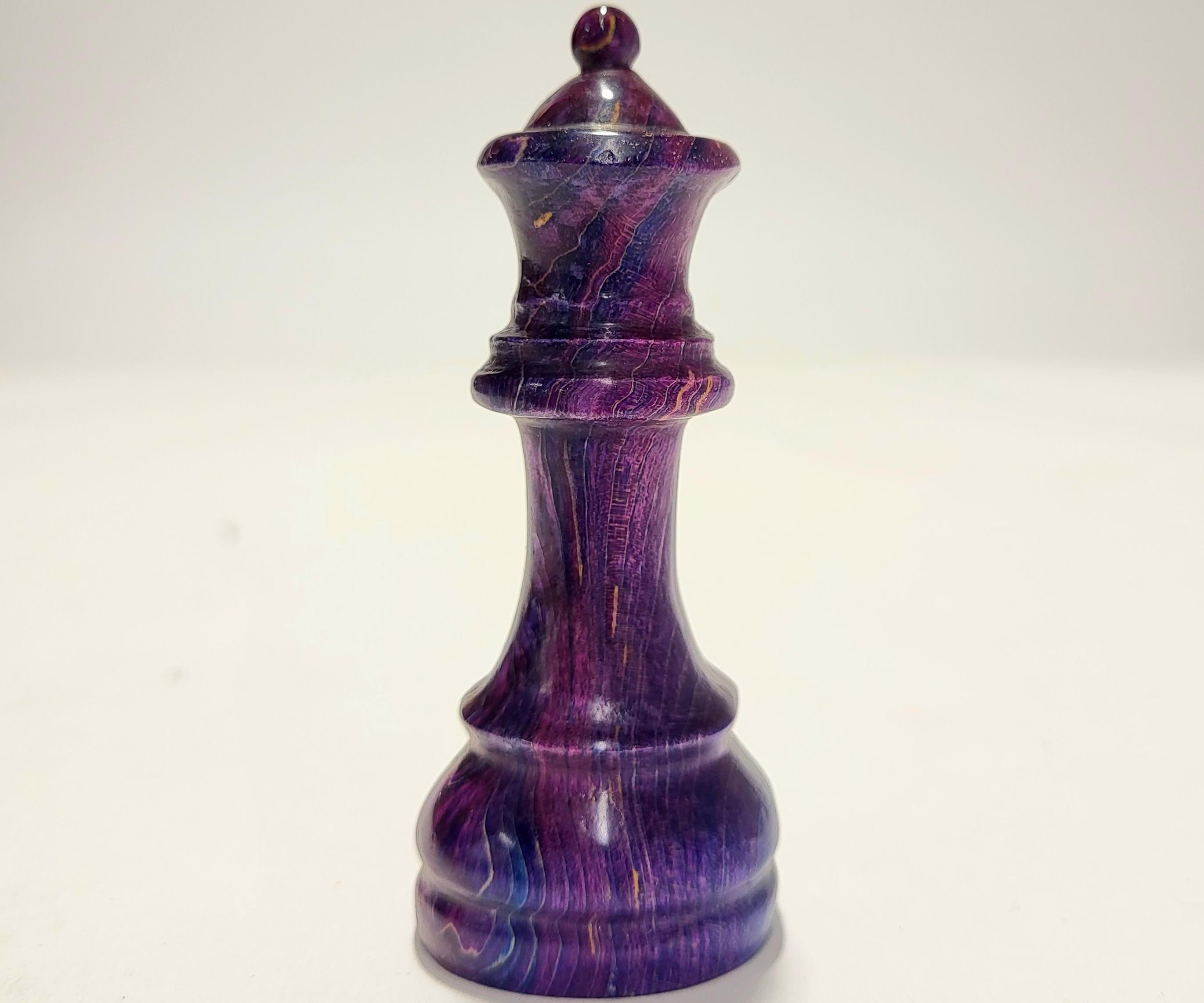 Queen Chess Piece From Stabilized Wood