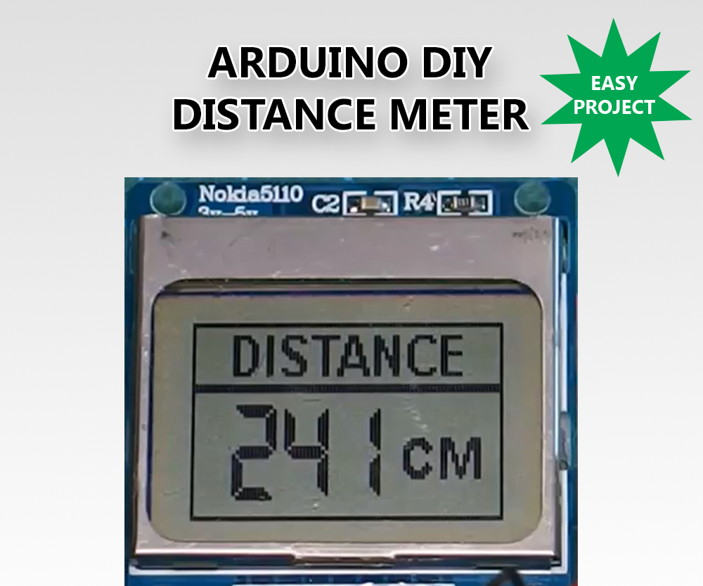 DIY Distance Meter With Arduino and a Nokia 5110 Display