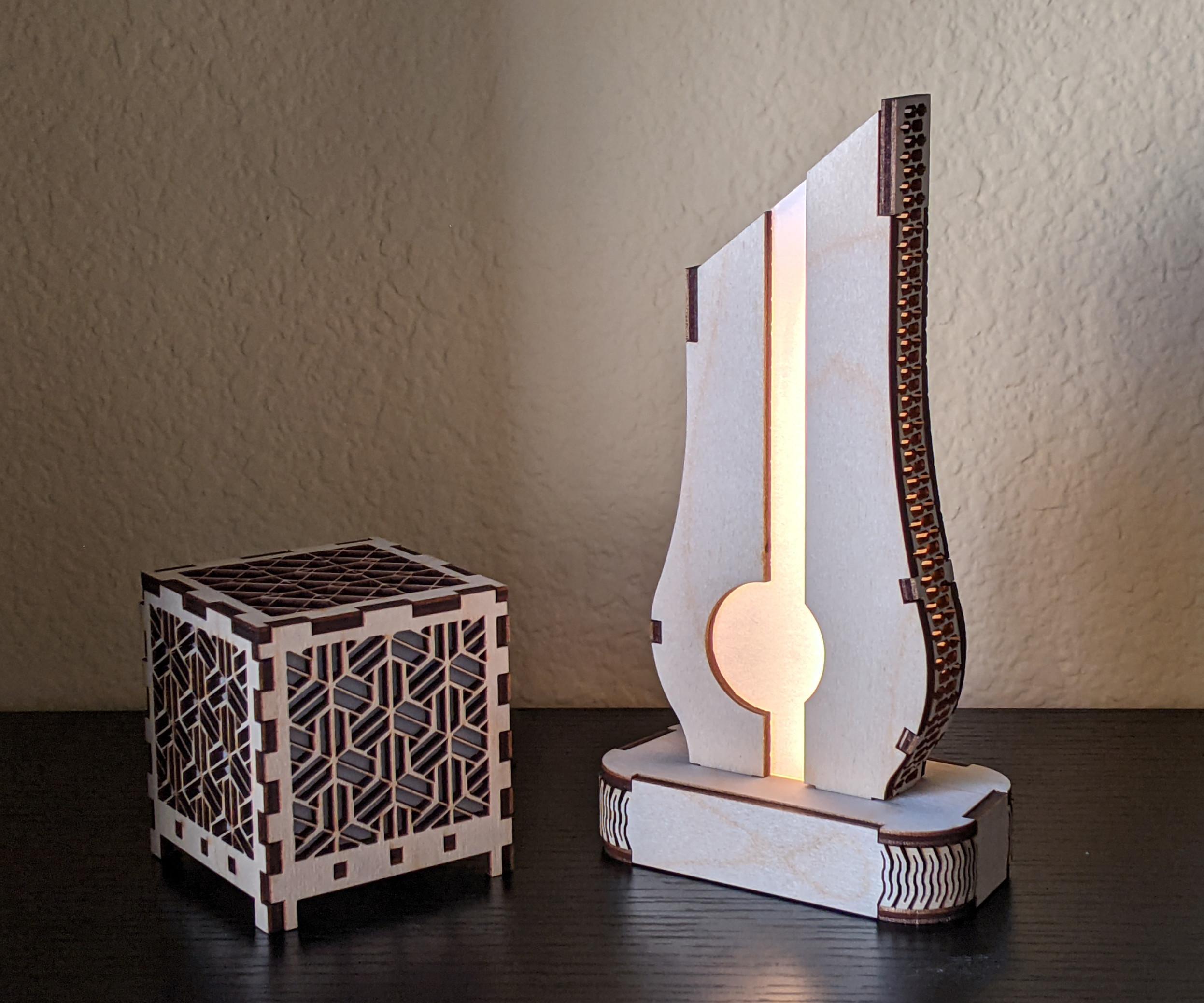 Laser Cut Ambient Light With Kerf Bends