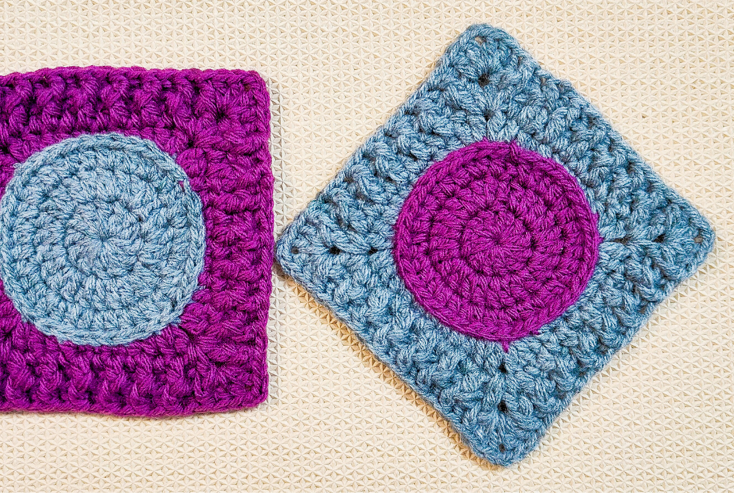 Crochet Textured Granny Square Block