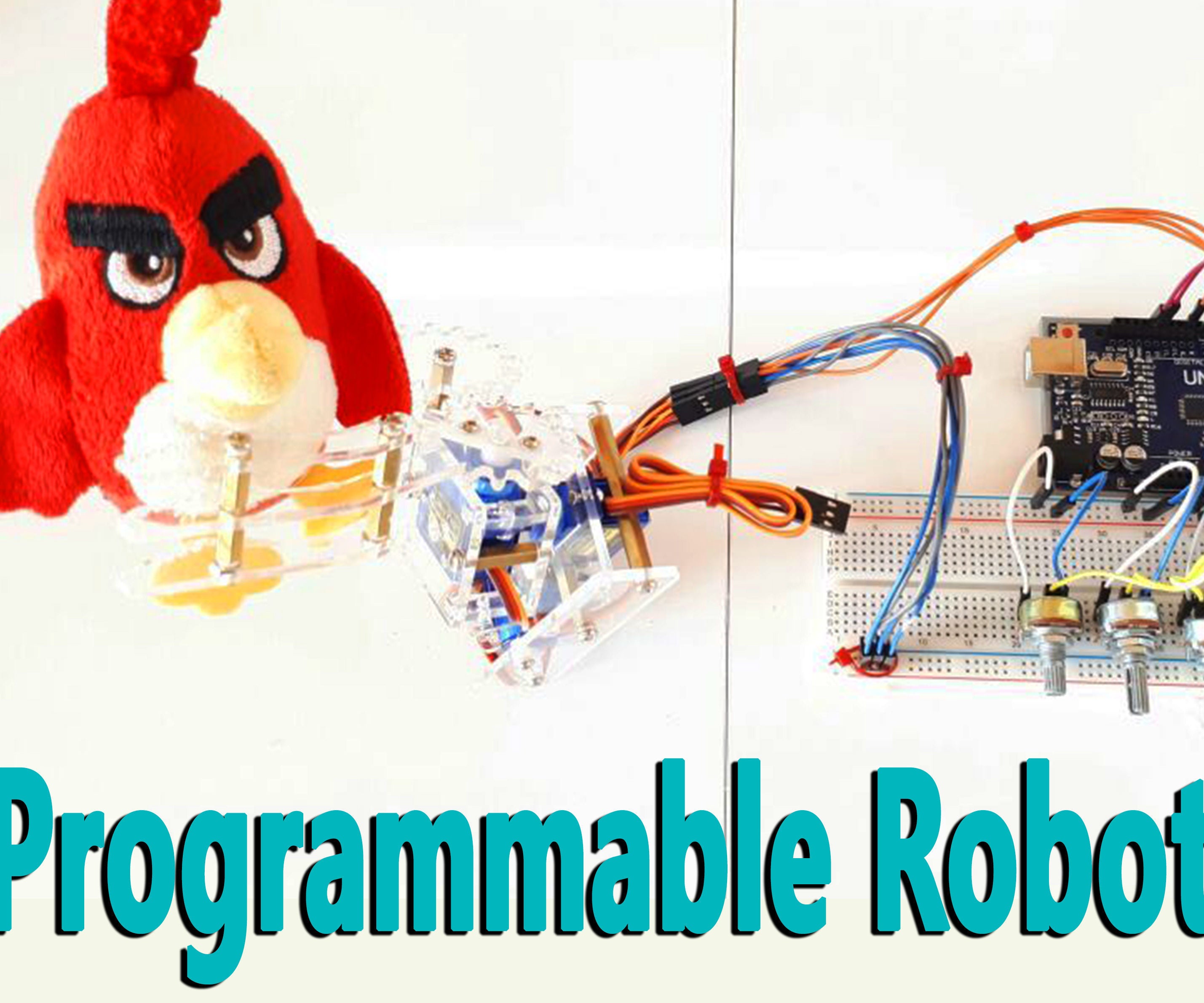 Arduino - Programmable Robotic Arm (Record and Repeat of the Servo Positions)