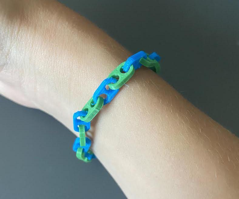 Customizable 3D Printed Chain Bracelet