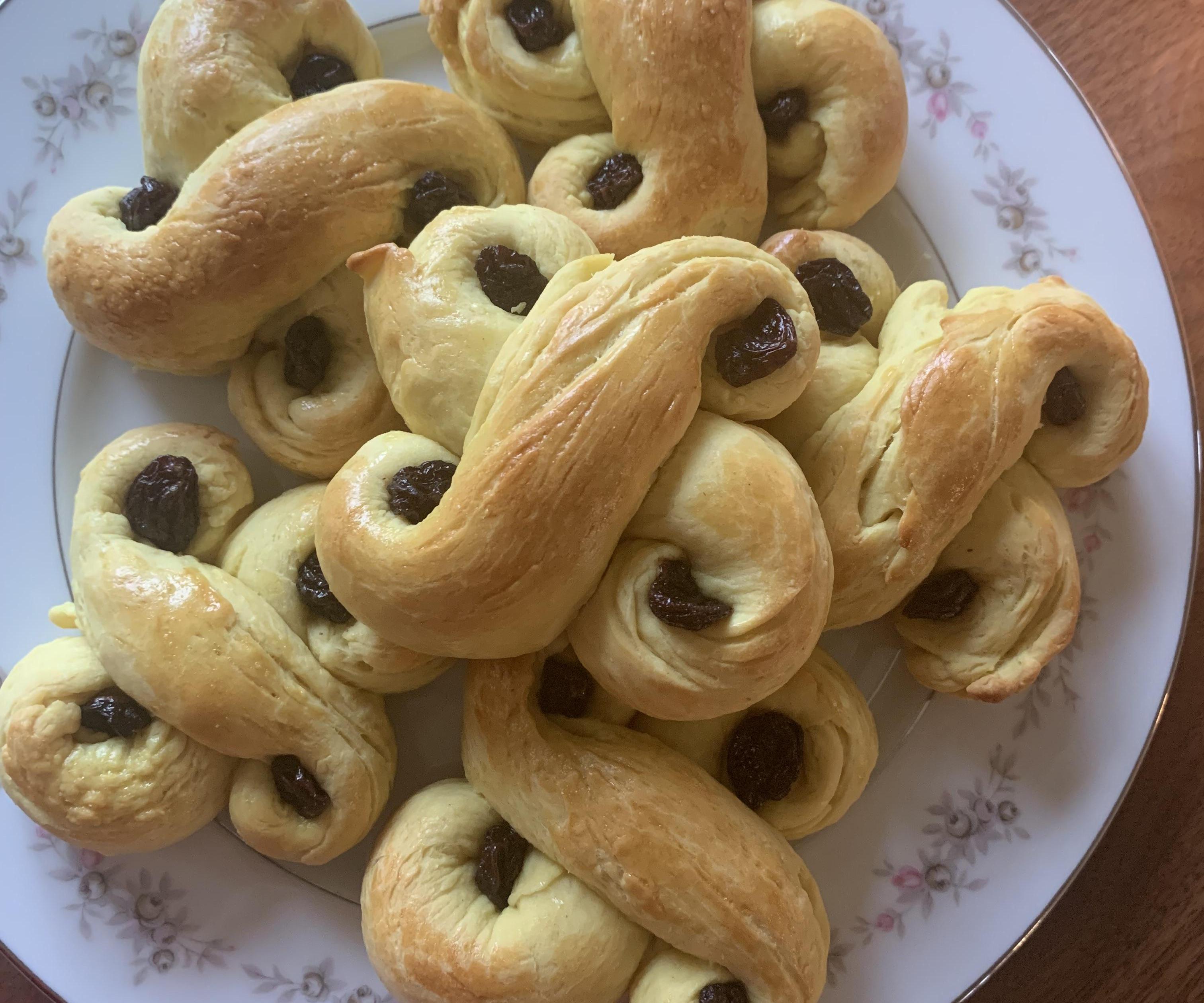 Traditional Santa Lucia Saffron Buns