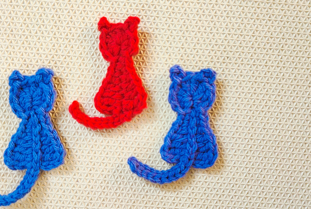 Crochet Cat Applique With Starting Chains