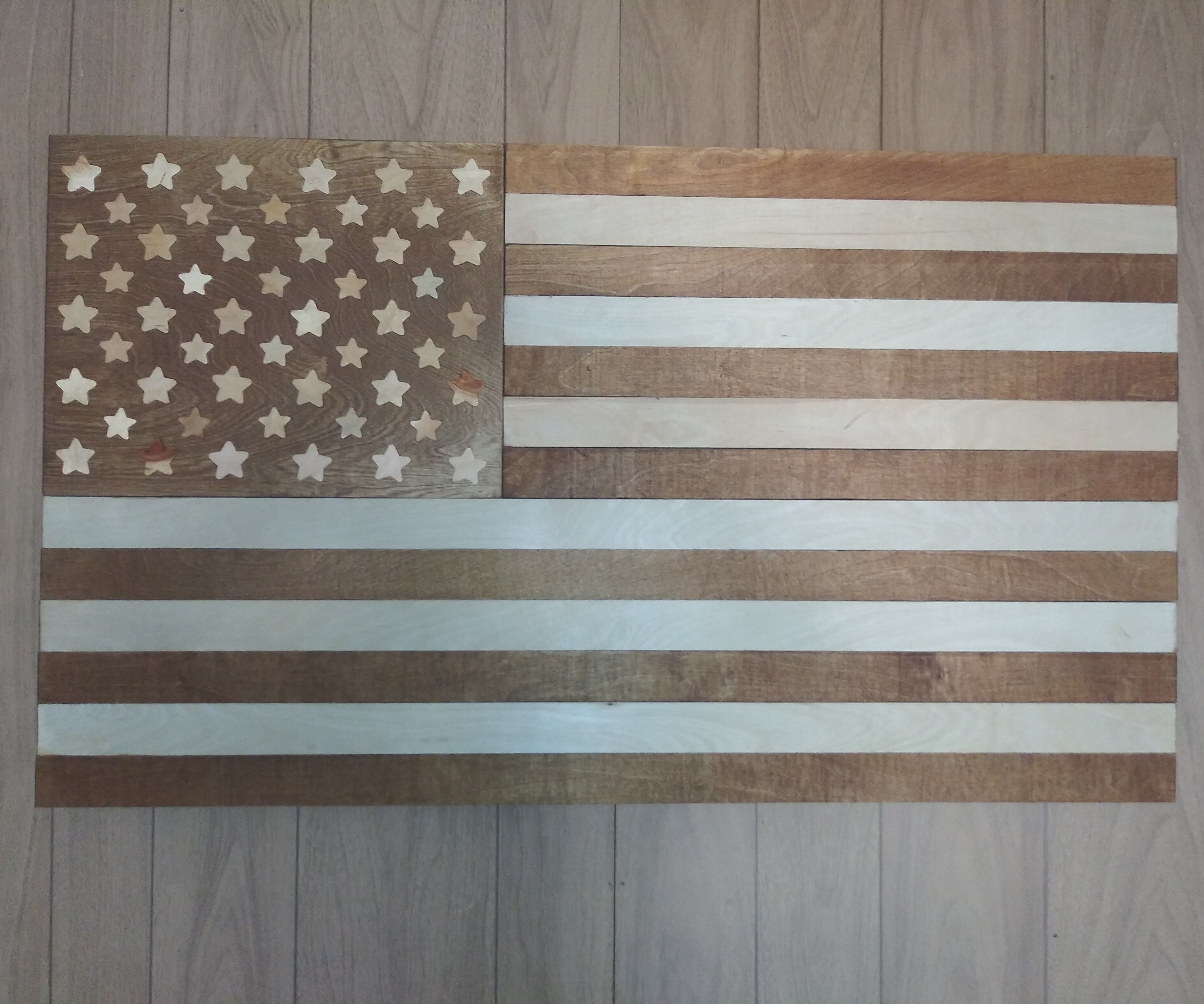 Wood USA Flag