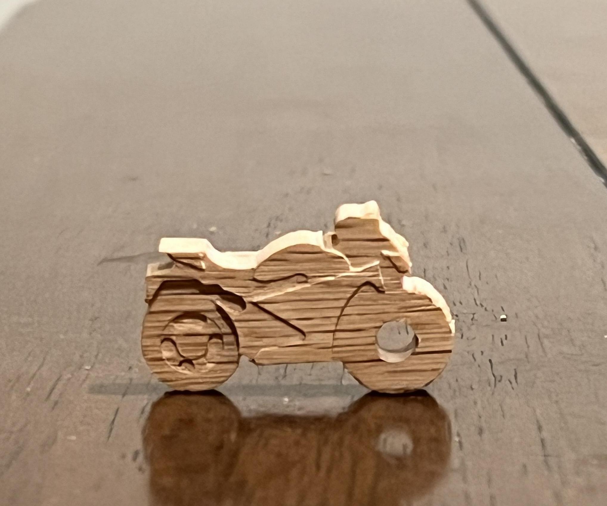 Wooden Motorcycle Keychain: a Beginner Friendly Introduction to CNC Routing